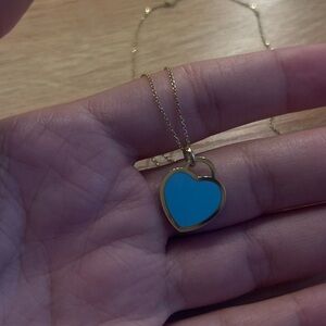 14kt Gold and Blue Heart Pendant (chain no included)